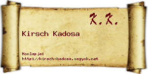 Kirsch Kadosa névjegykártya
