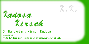 kadosa kirsch business card
